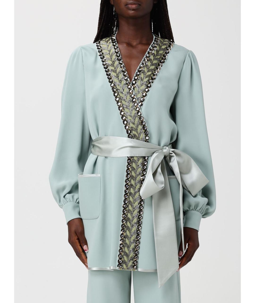 VALENTINO Голубой шелковый жакет/пиджак, фото 6