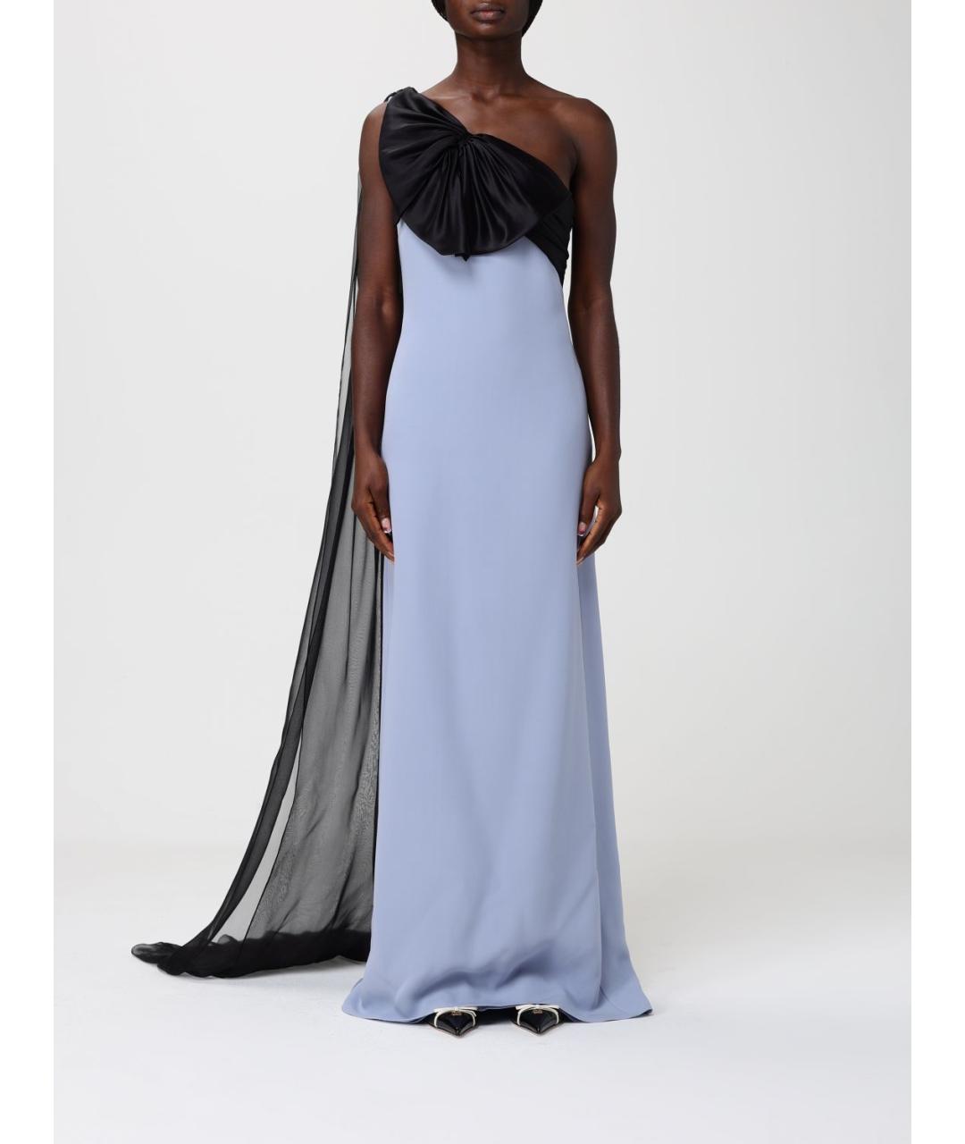 VALENTINO Голубое шелковое вечернее платье, фото 5