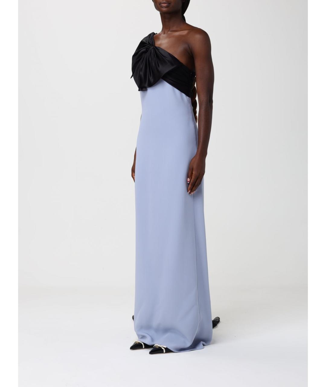 VALENTINO Голубое шелковое вечернее платье, фото 3