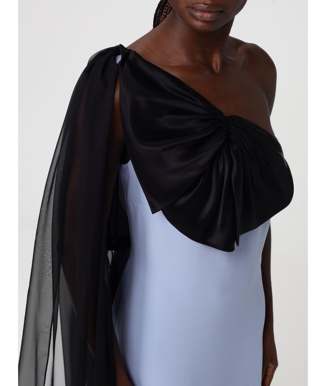 VALENTINO Голубое шелковое вечернее платье, фото 4