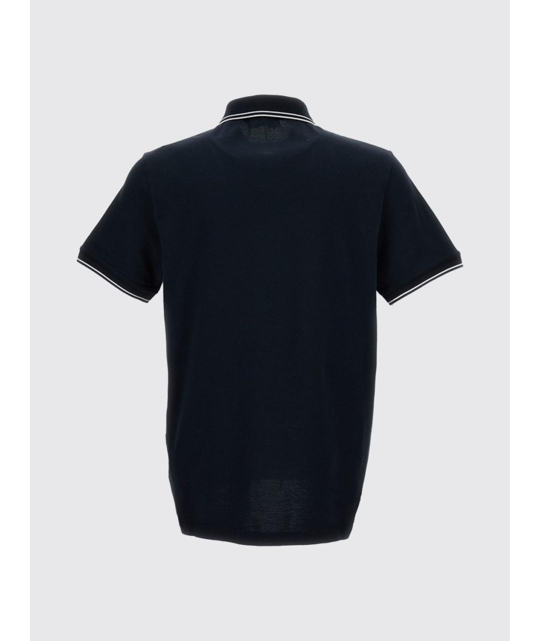 STONE ISLAND Синее хлопковое поло с коротким рукавом, фото 2