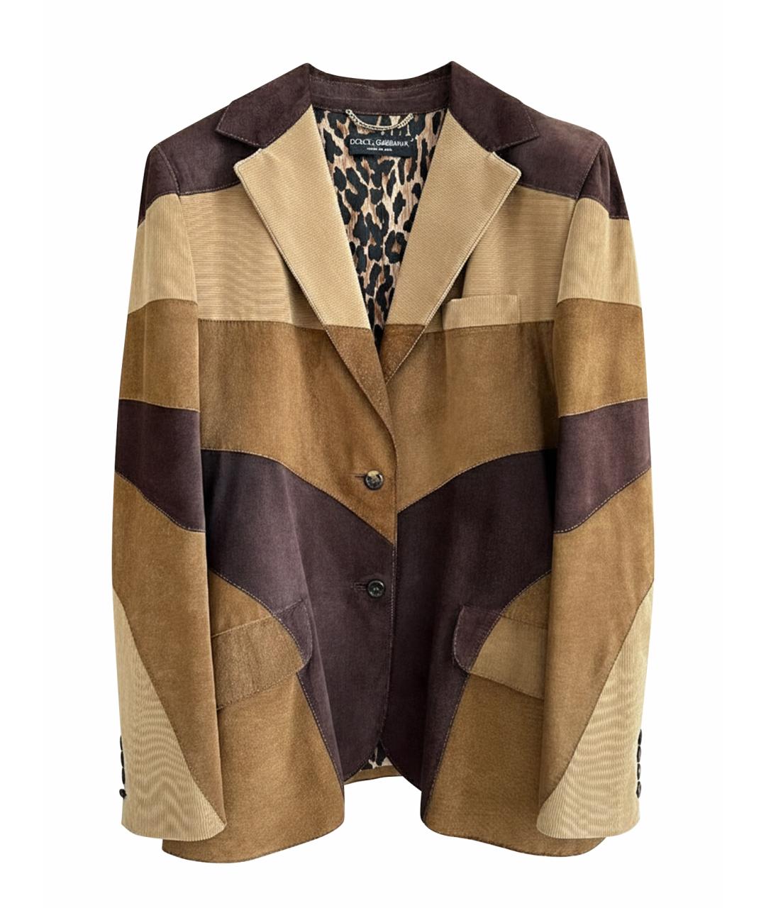 DOLCE&GABBANA Коричневый жакет/пиджак, фото 1