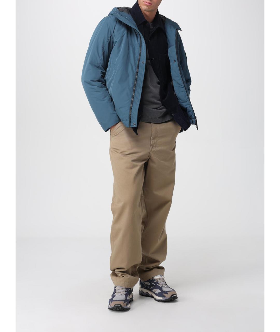 STONE ISLAND Темно-синяя хлопковая куртка, фото 3