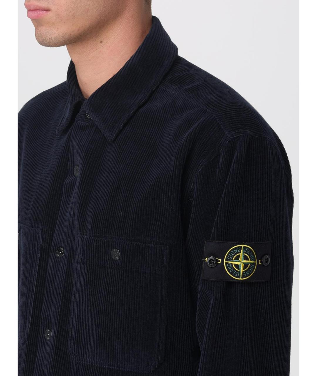 STONE ISLAND Темно-синяя хлопковая куртка, фото 5