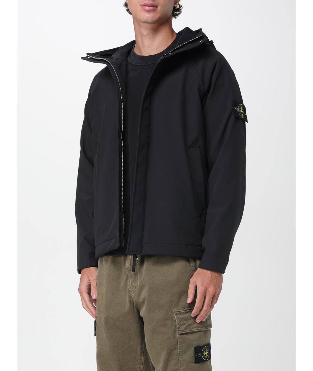 STONE ISLAND Черная полиэстеровая куртка, фото 5