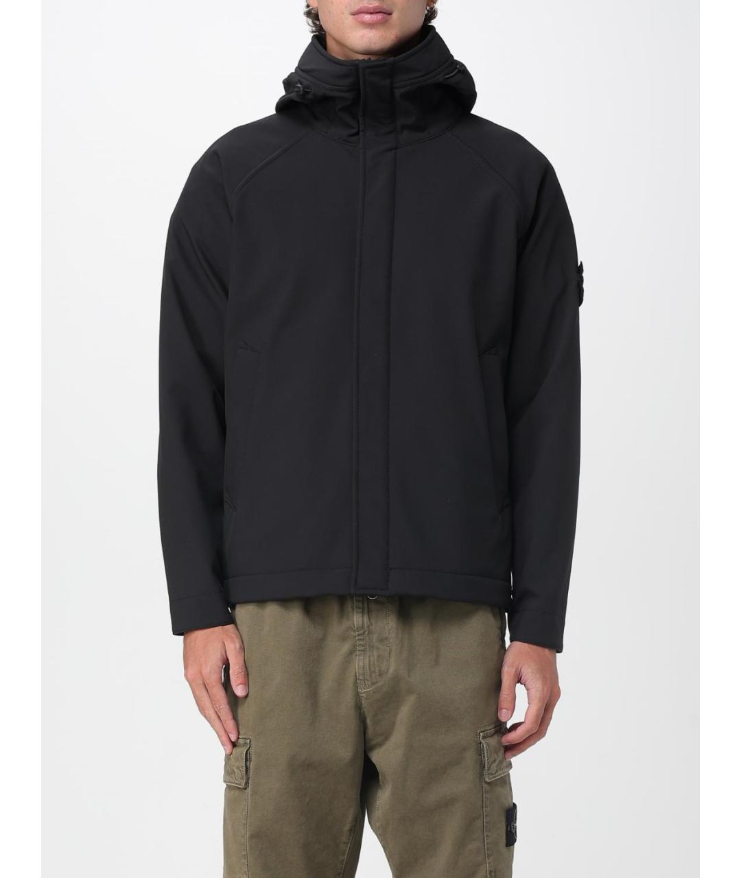 STONE ISLAND Черная полиэстеровая куртка, фото 2