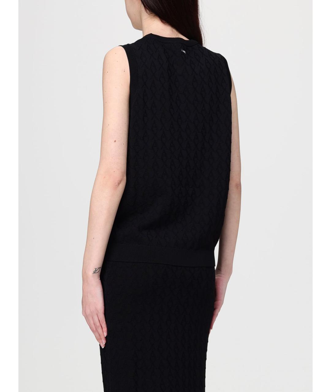 ARMANI EXCHANGE Черная полиамидовая майка, фото 2