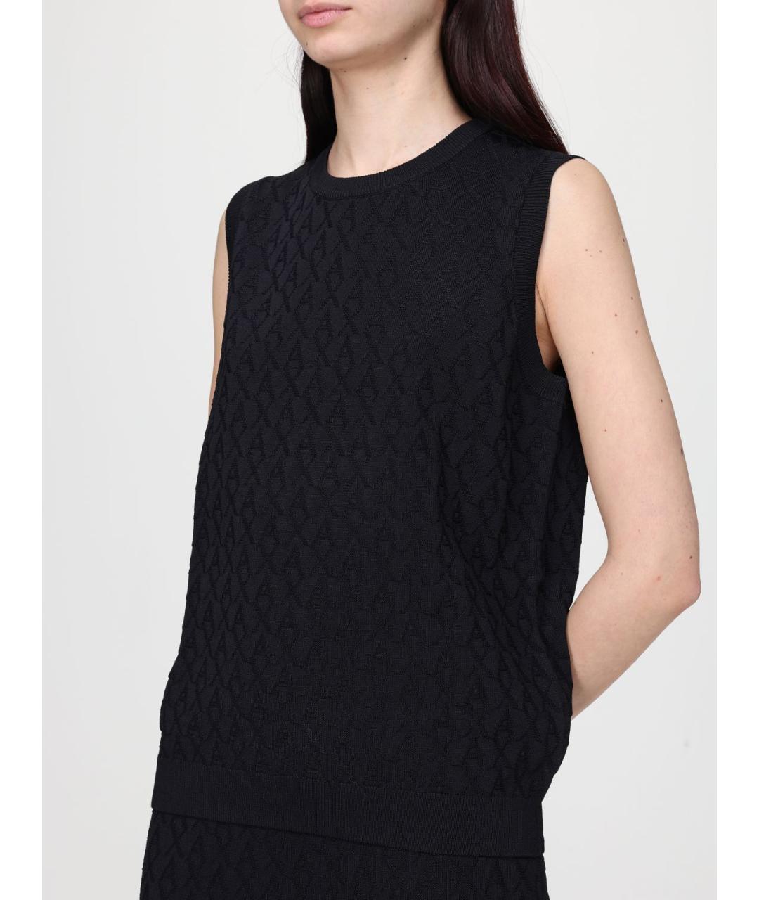 ARMANI EXCHANGE Черная полиамидовая майка, фото 3
