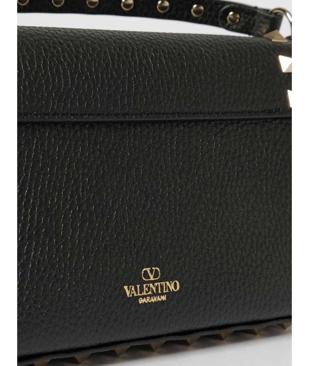 VALENTINO Черная кожаная сумка через плечо, фото 5