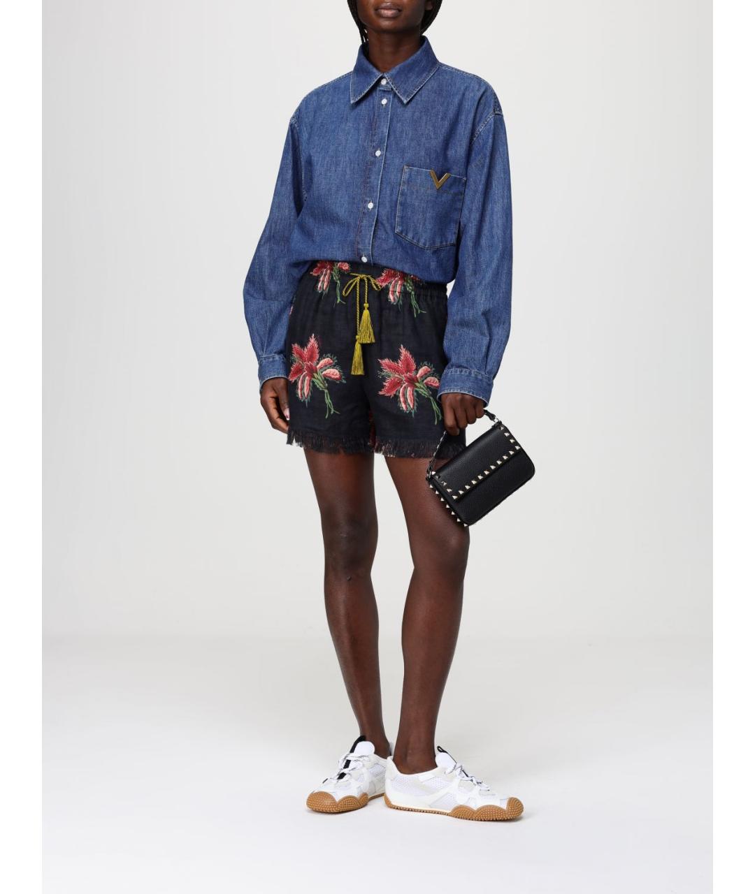 VALENTINO Черная кожаная сумка через плечо, фото 2