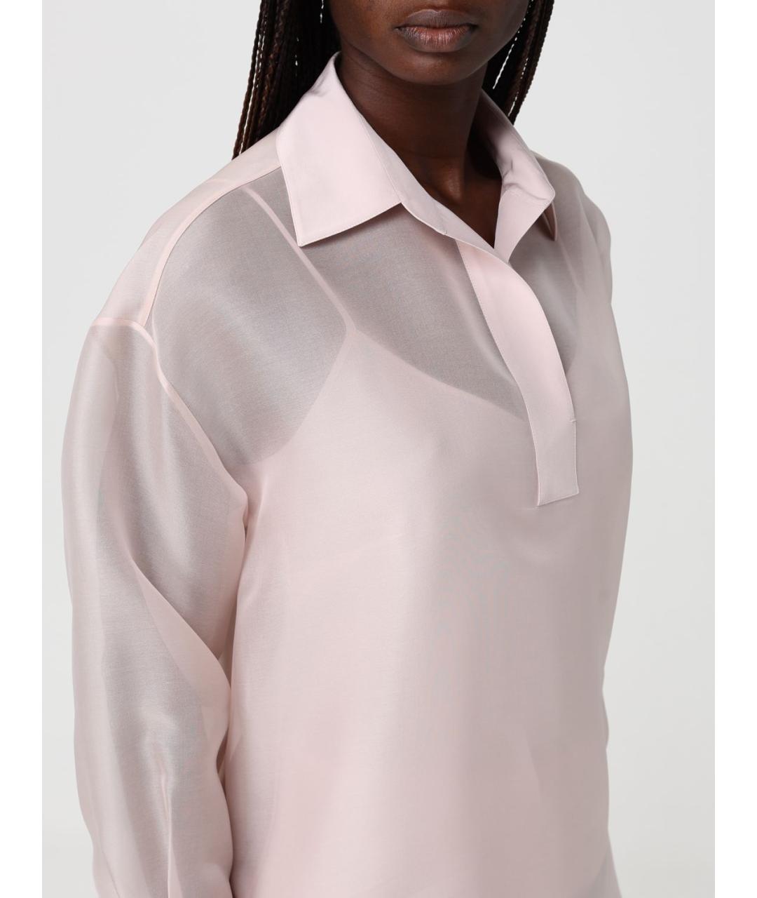 AGNONA Розовая шелковая блузы, фото 6