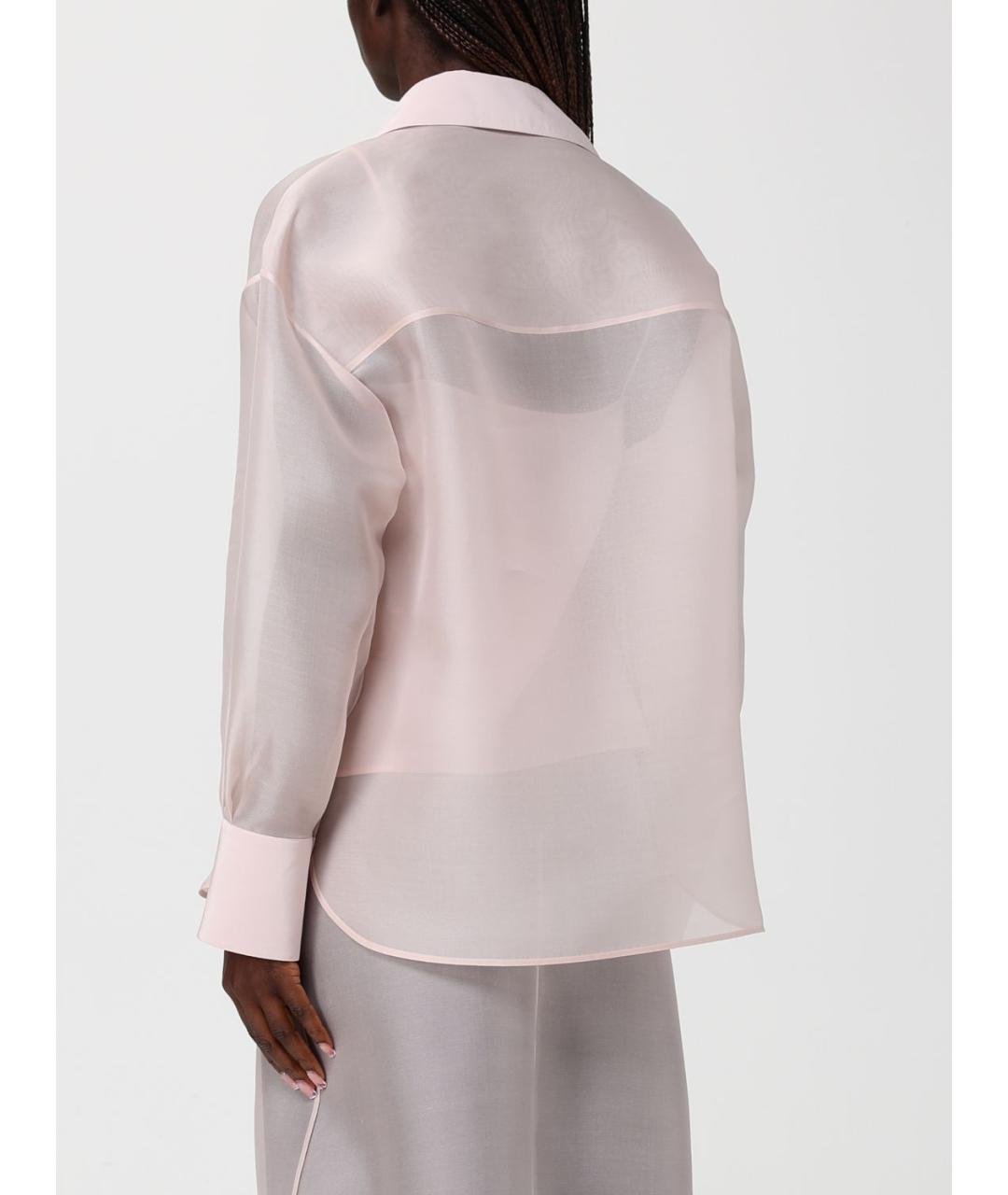 AGNONA Розовая шелковая блузы, фото 4