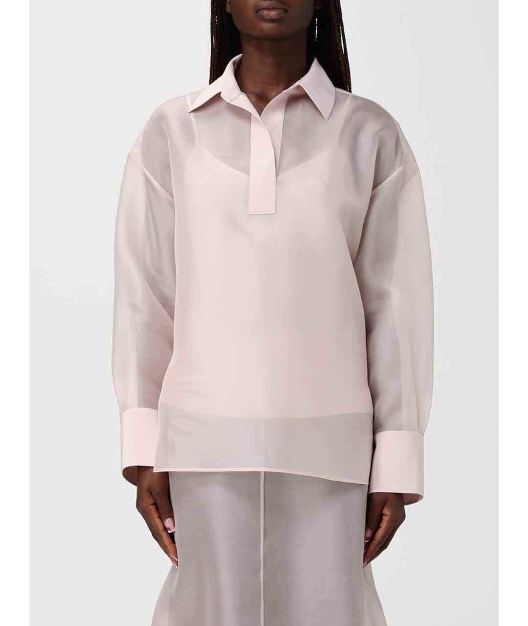 AGNONA Розовая шелковая блузы, фото 2