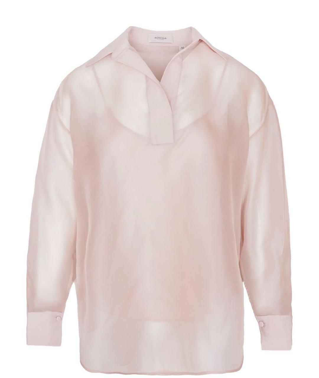 AGNONA Розовая шелковая блузы, фото 1