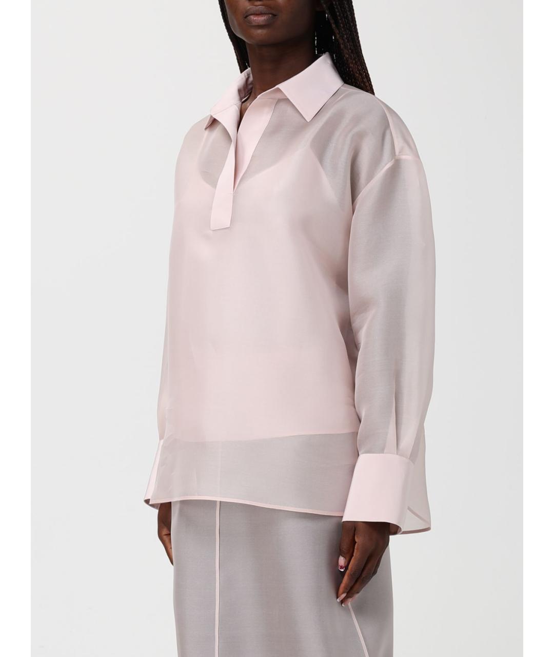 AGNONA Розовая шелковая блузы, фото 5