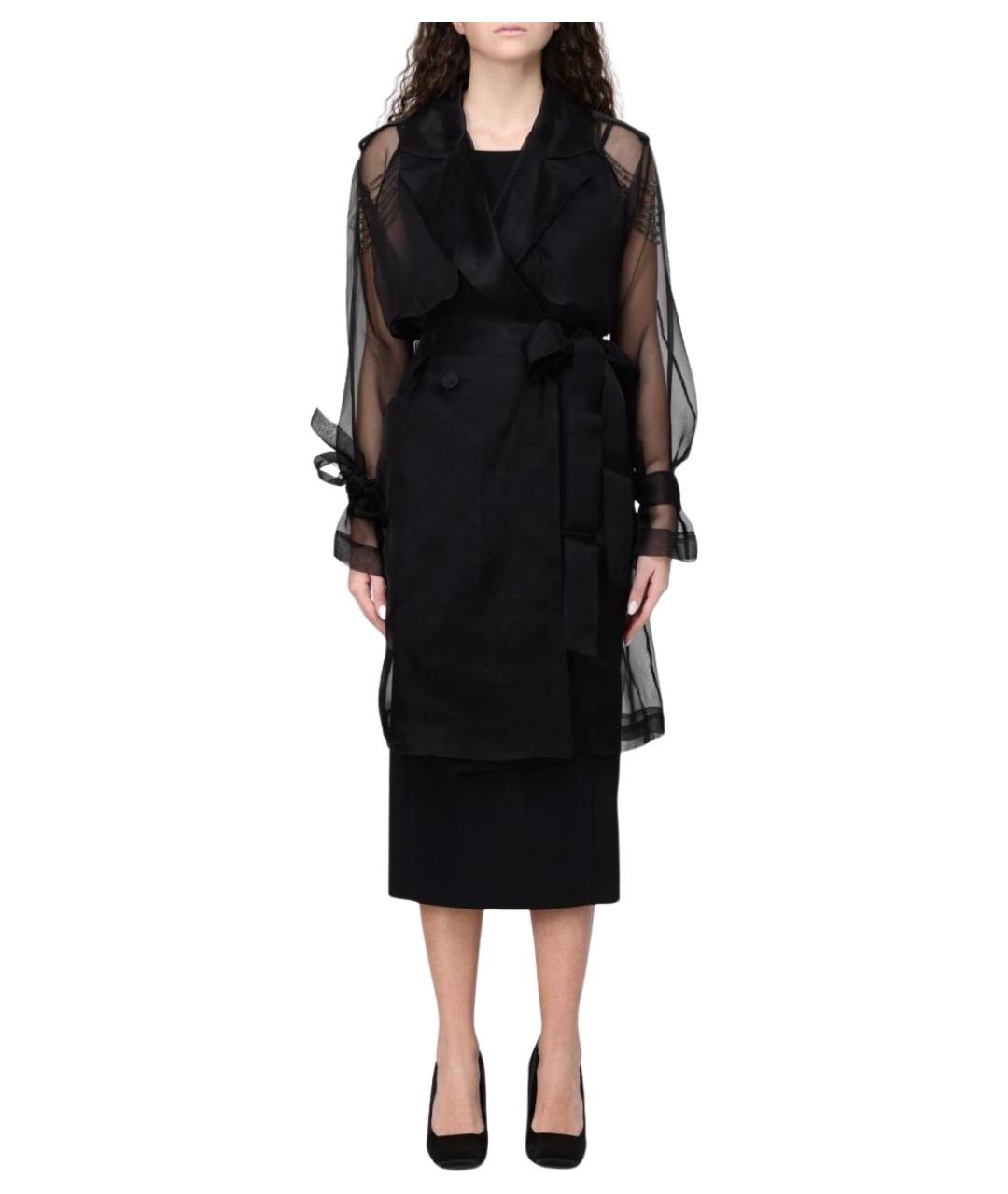PINKO Черный шелковый тренч/плащ, фото 1