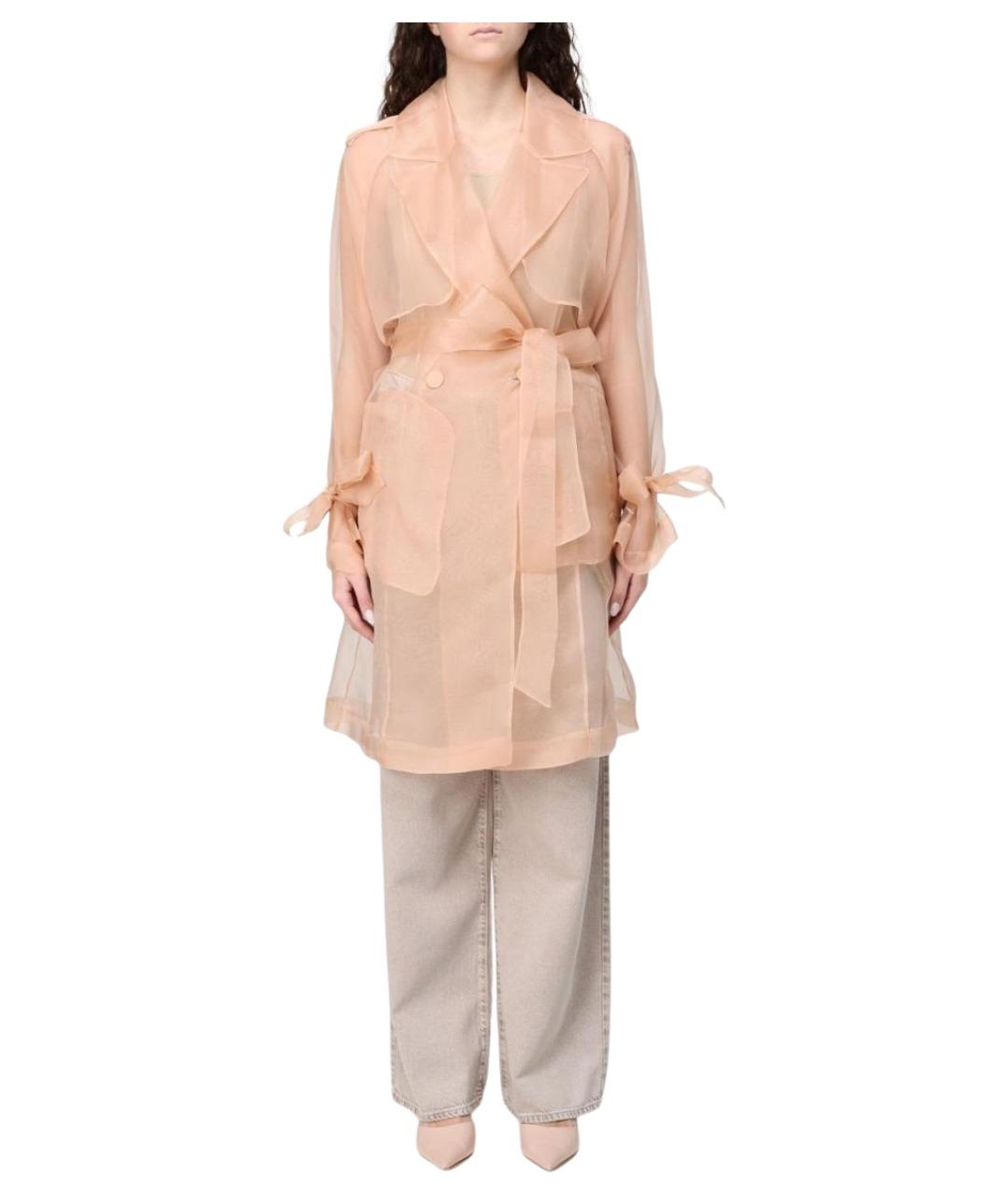 PINKO Розовый шелковый тренч/плащ, фото 1