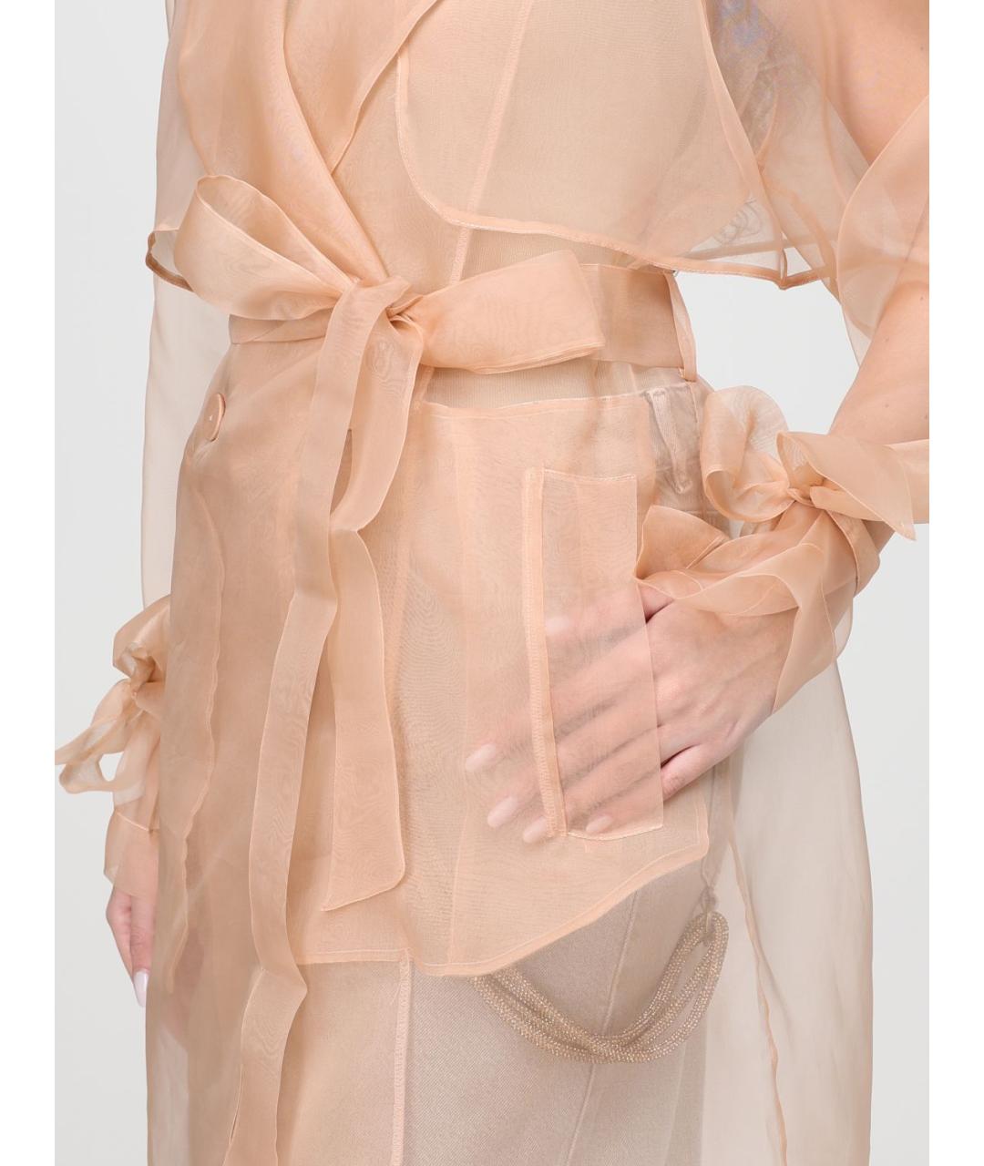 PINKO Розовый шелковый тренч/плащ, фото 3