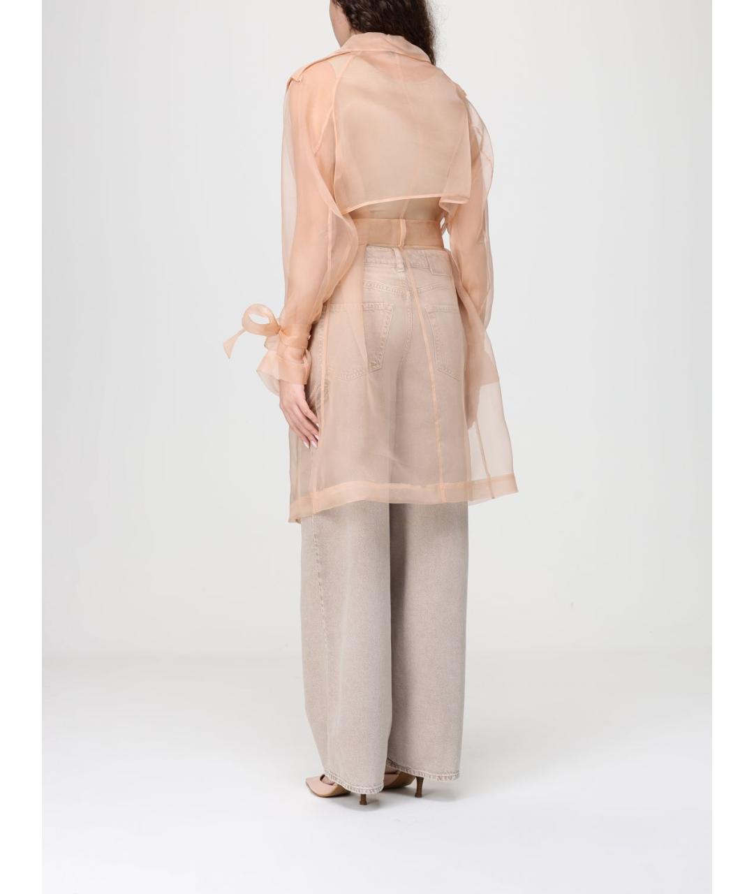 PINKO Розовый шелковый тренч/плащ, фото 2