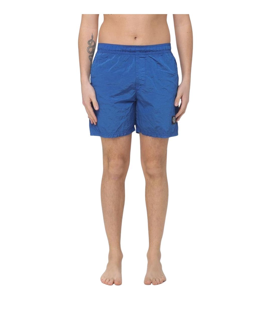 STONE ISLAND Синие полиамидовые шорты, фото 1
