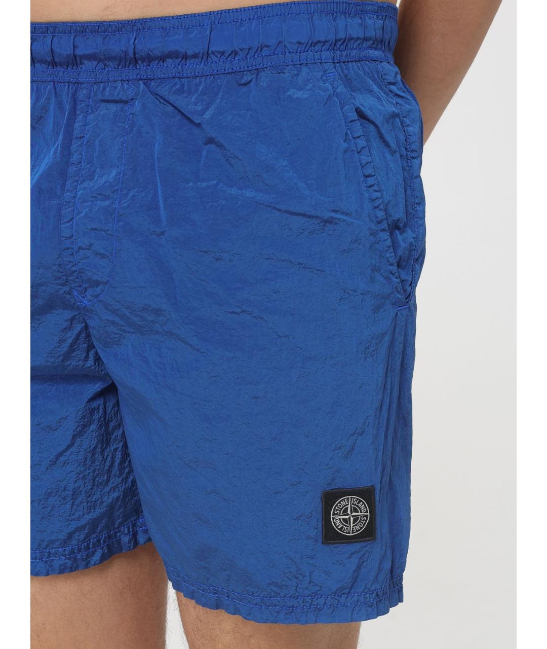 STONE ISLAND Синие полиамидовые шорты, фото 3