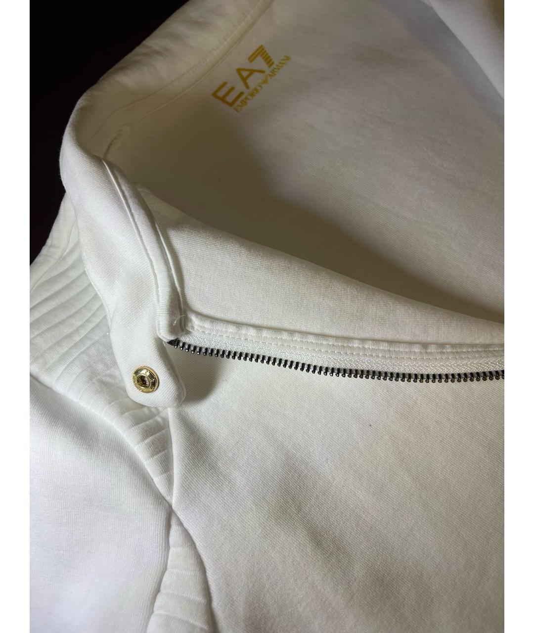 ARMANI JEANS Белая хлопко-эластановая спортивная куртка, фото 8