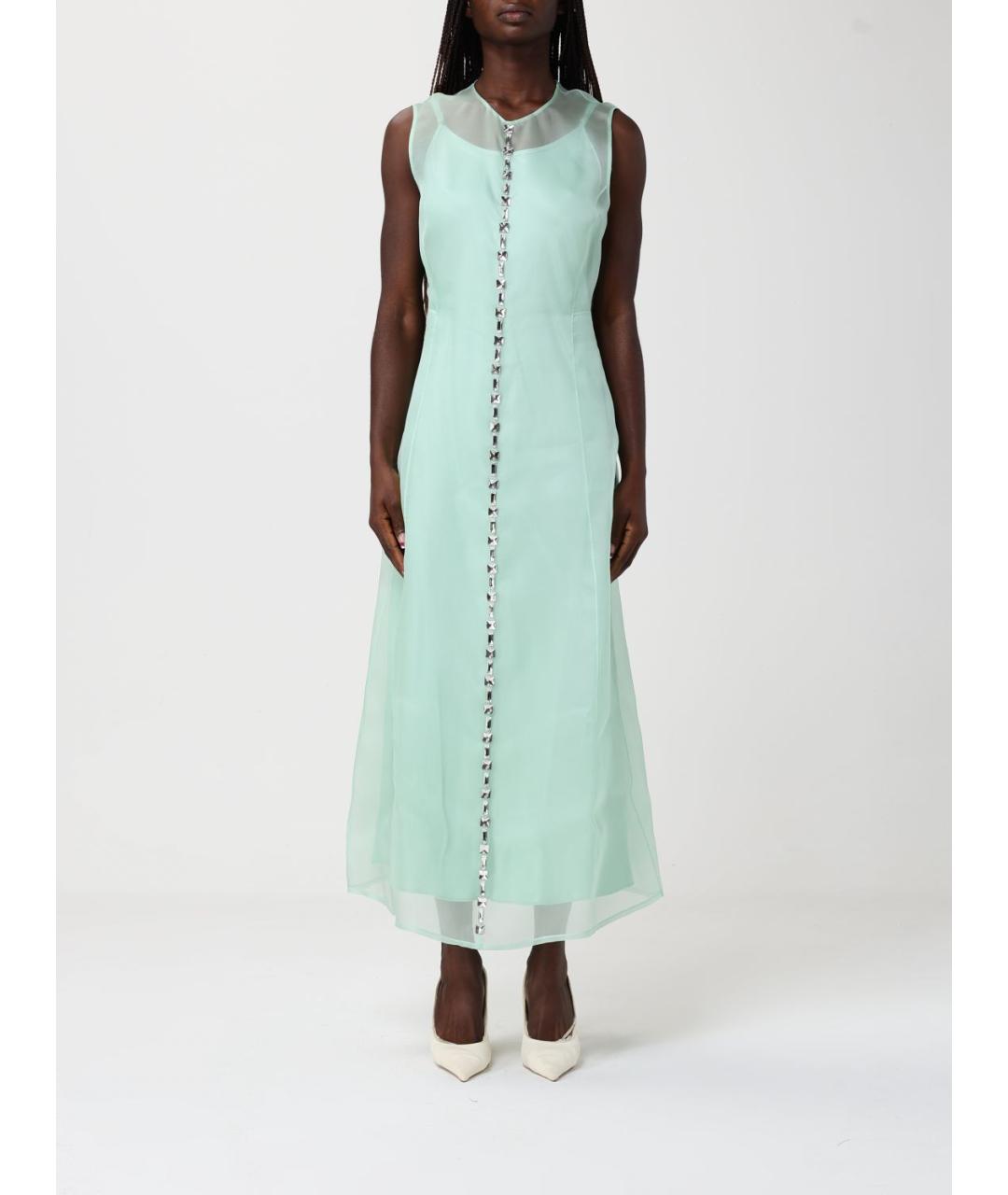 FABIANA FILIPPI Салатовыое шелковое вечернее платье, фото 4