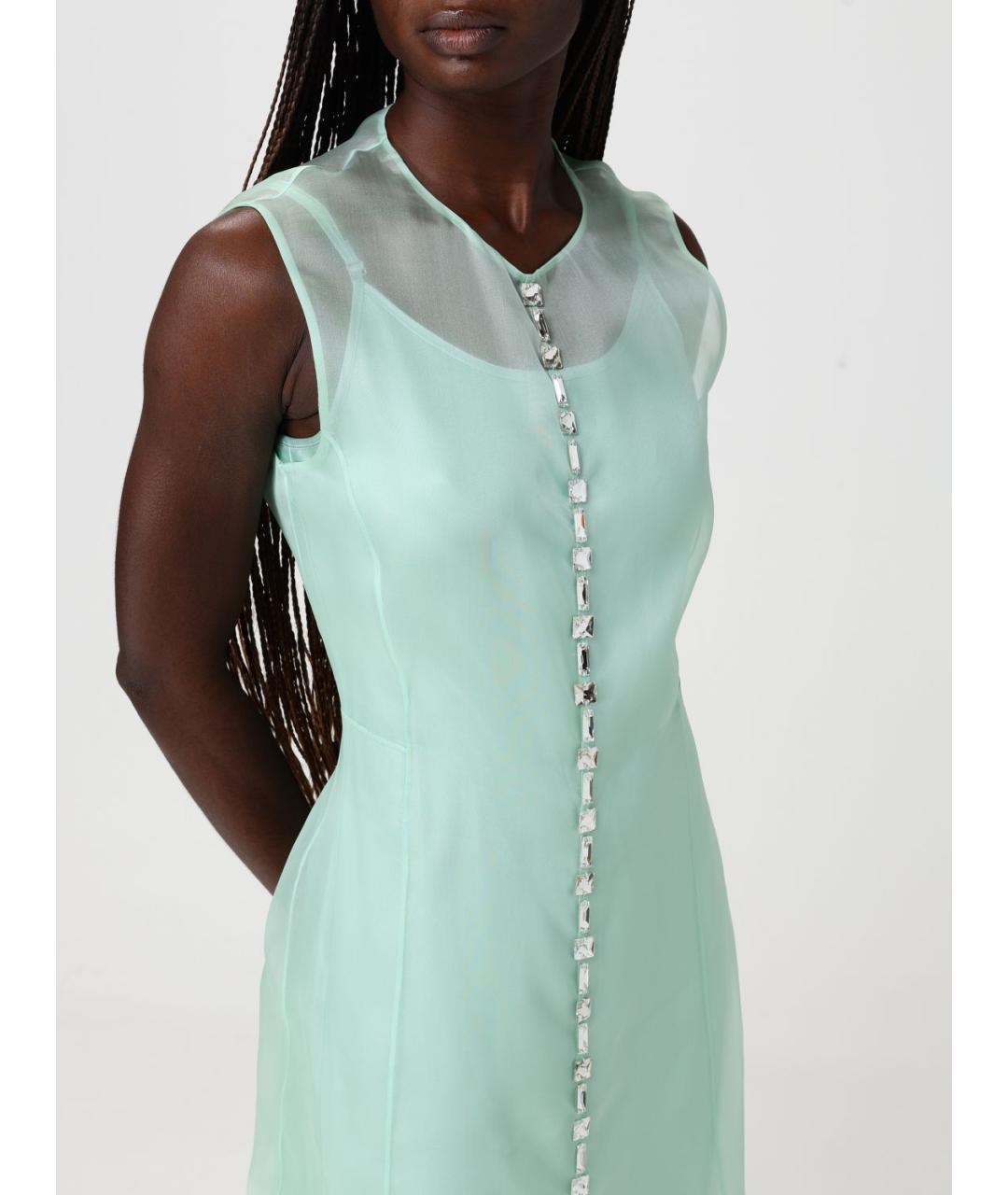 FABIANA FILIPPI Салатовыое шелковое вечернее платье, фото 3