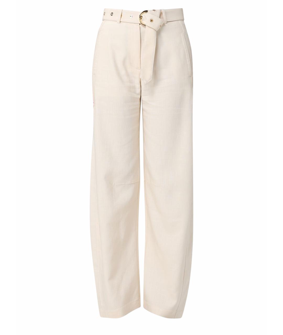 PINKO Белые прямые брюки, фото 1