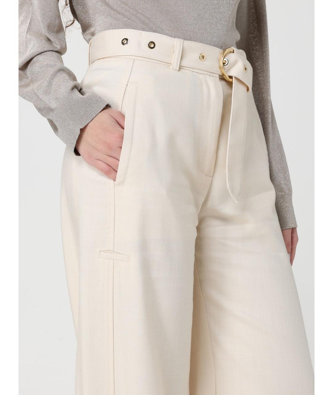 PINKO Белые прямые брюки, фото 3