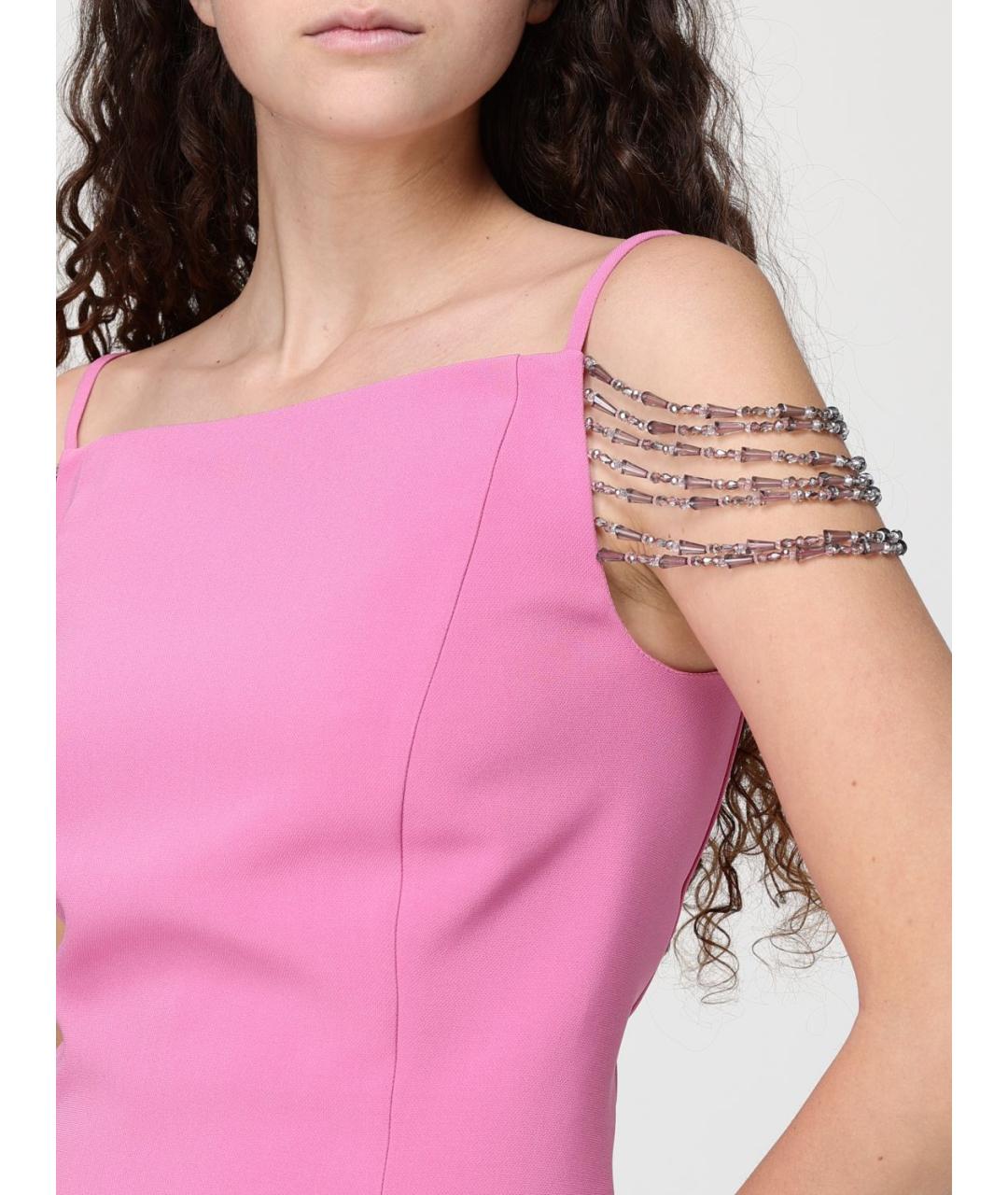 PINKO Розовое полиэстеровое вечернее платье, фото 3