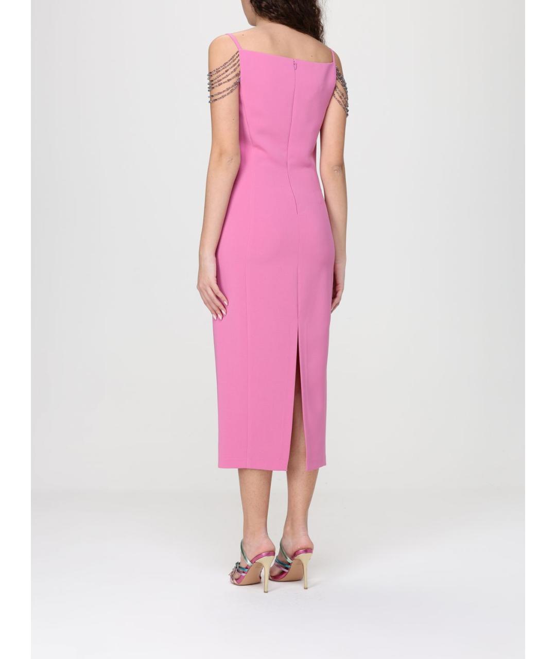 PINKO Розовое полиэстеровое вечернее платье, фото 2
