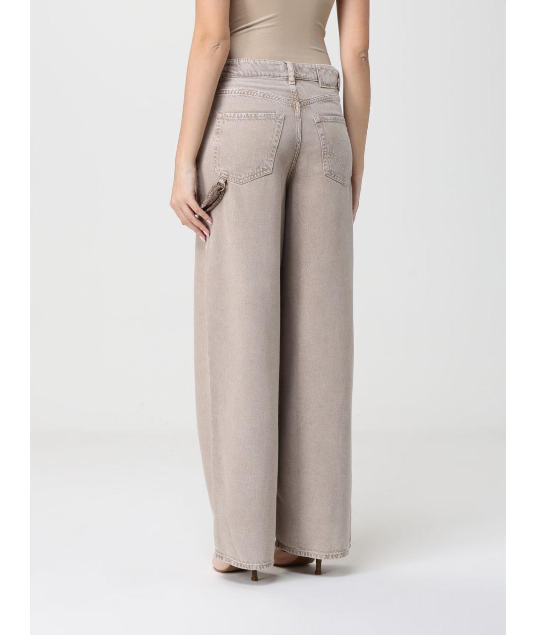 PINKO Бежевые хлопковые прямые джинсы, фото 2
