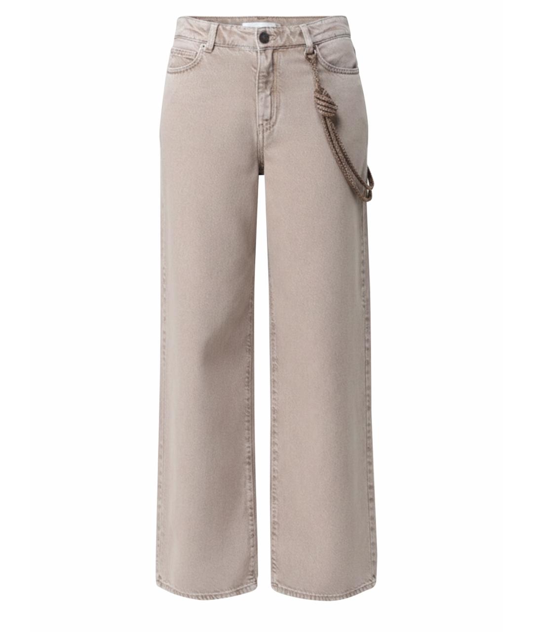 PINKO Бежевые хлопковые прямые джинсы, фото 1