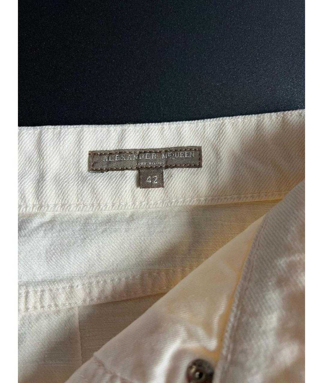 ALEXANDER MCQUEEN Белые брюки широкие, фото 3