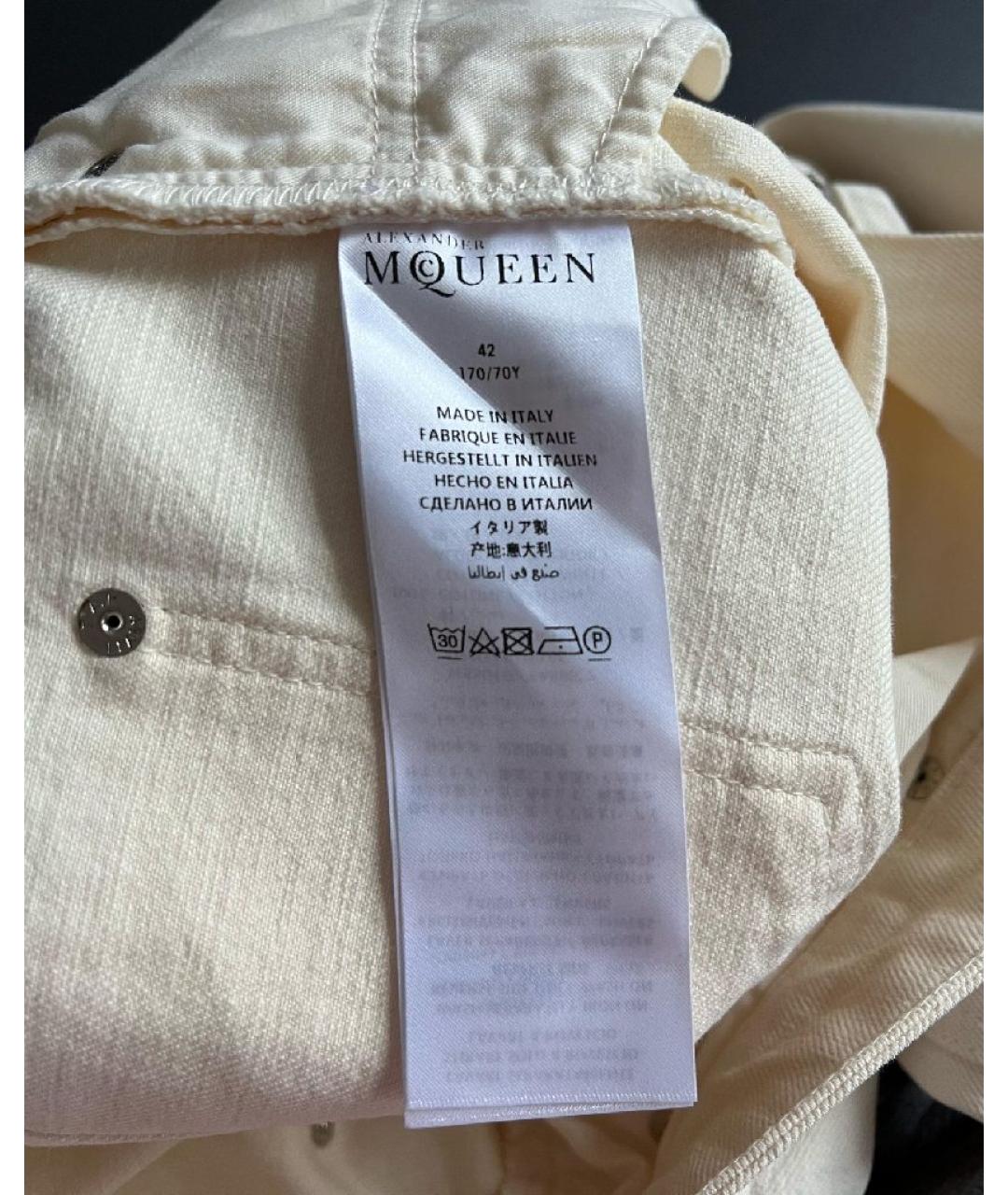 ALEXANDER MCQUEEN Белые брюки широкие, фото 6