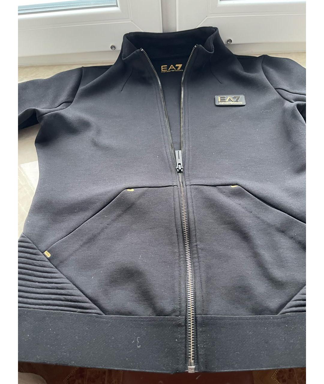 EMPORIO ARMANI Черная полиэстеровая спортивная куртка, фото 7