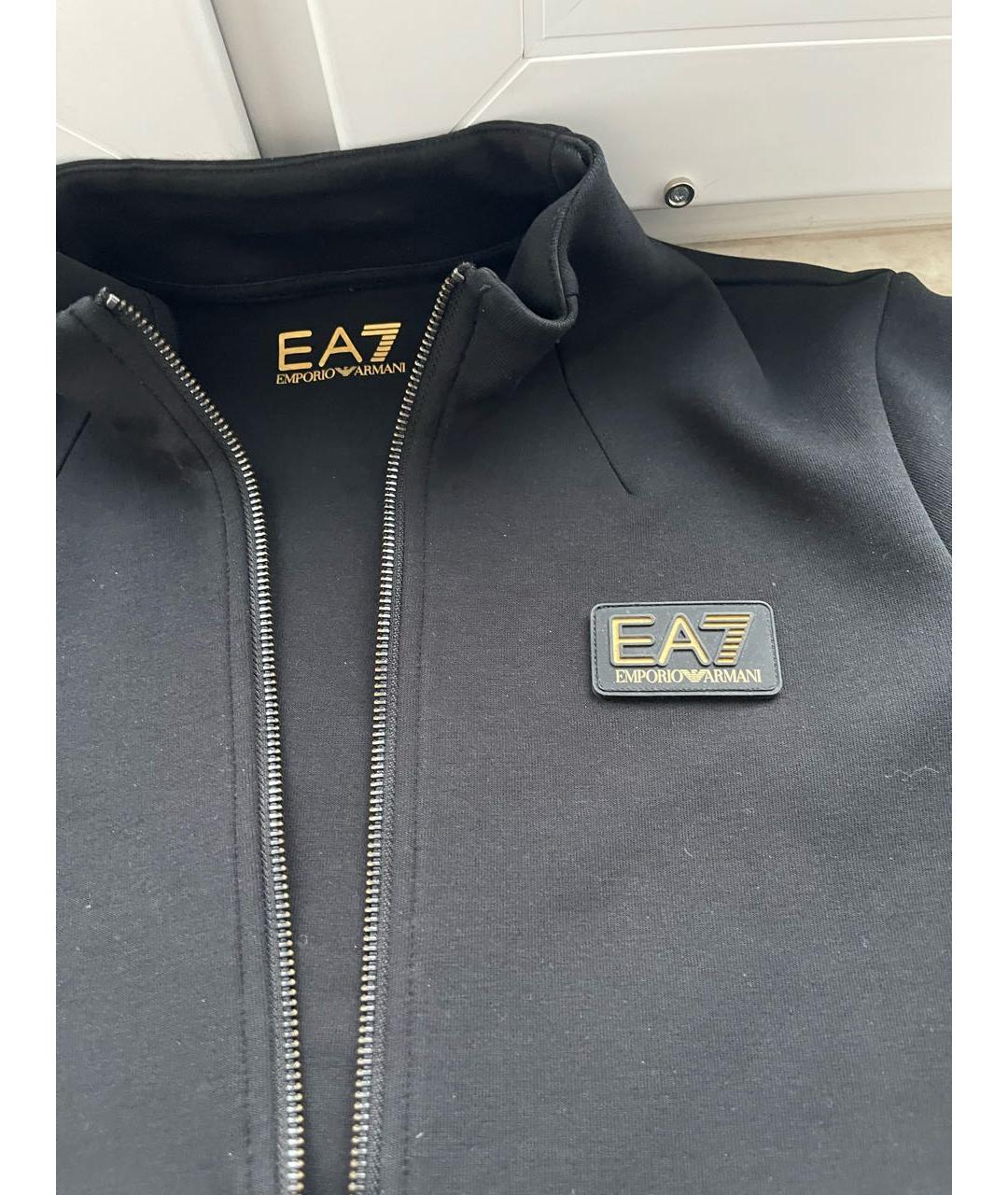 EMPORIO ARMANI Черная полиэстеровая спортивная куртка, фото 6