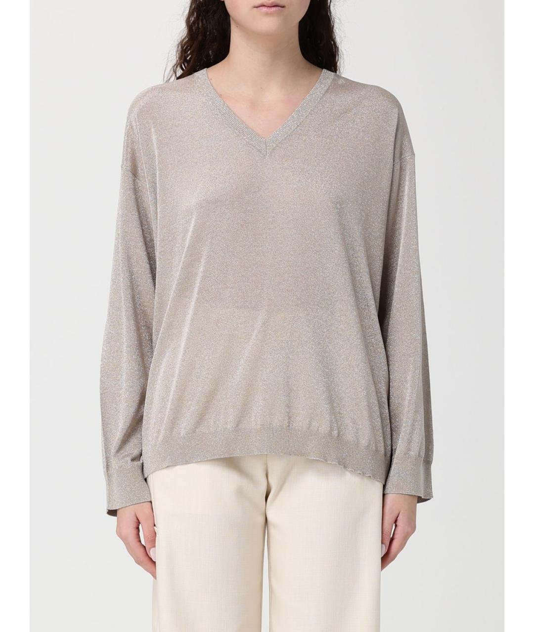 FABIANA FILIPPI Бежевый вискозный джемпер / свитер, фото 4