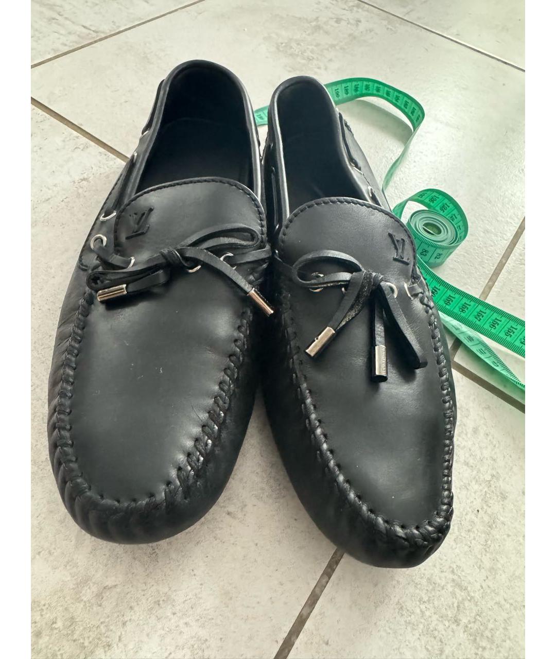 LOUIS VUITTON Черные кожаные мокасины, фото 2