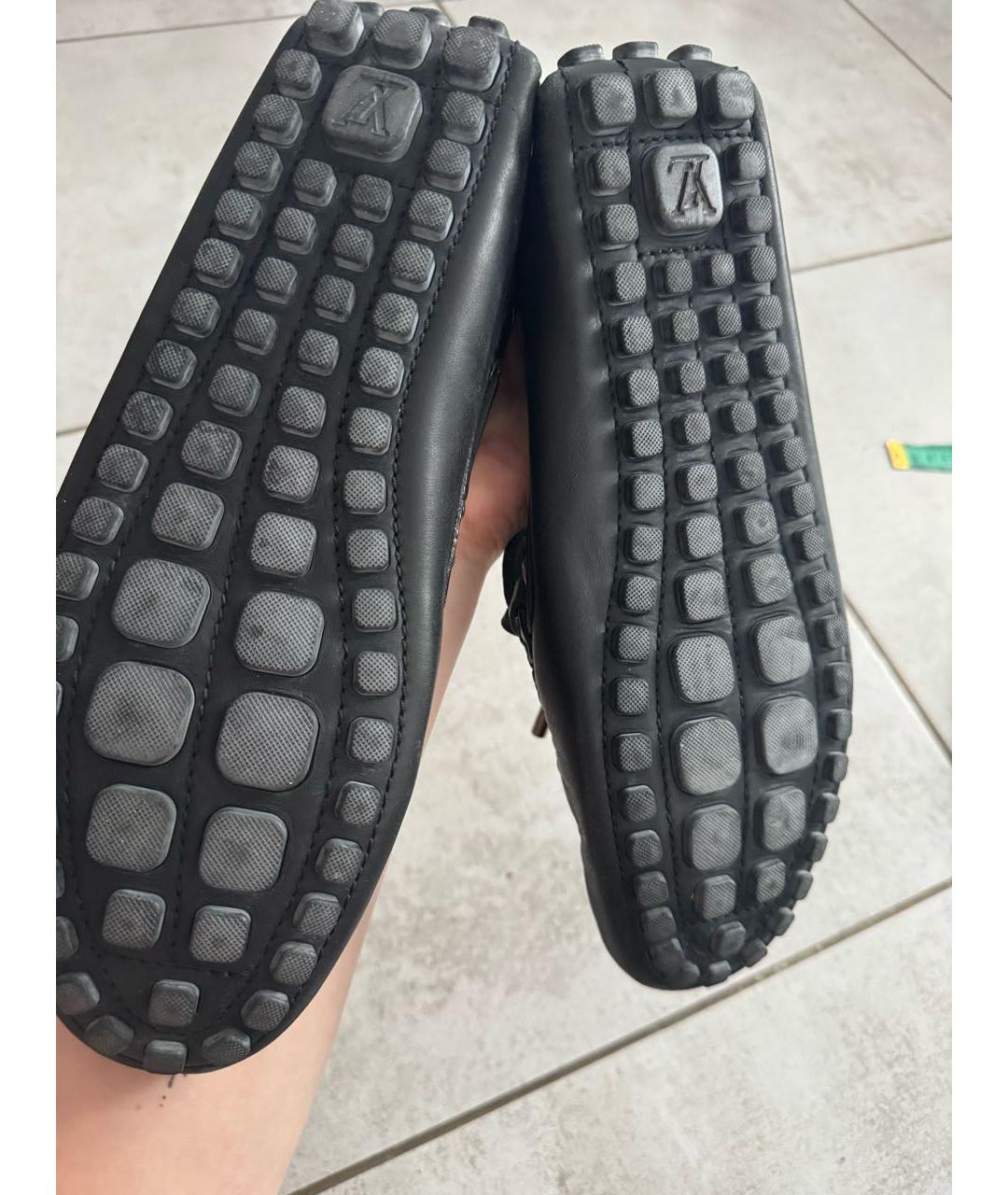 LOUIS VUITTON Черные кожаные мокасины, фото 7