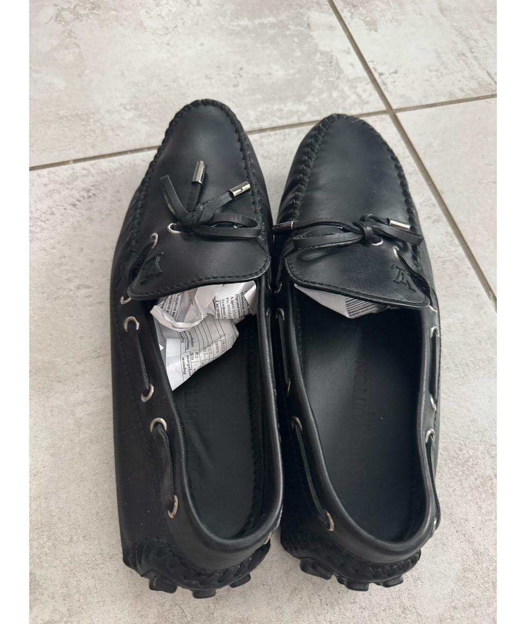 LOUIS VUITTON Черные кожаные мокасины, фото 3