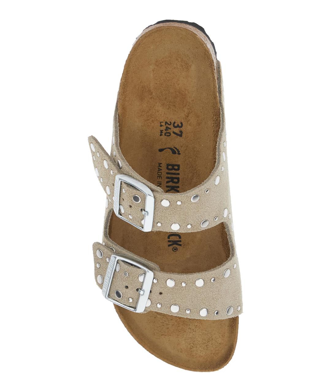 BIRKENSTOCK Бежевые замшевые сандалии, фото 4