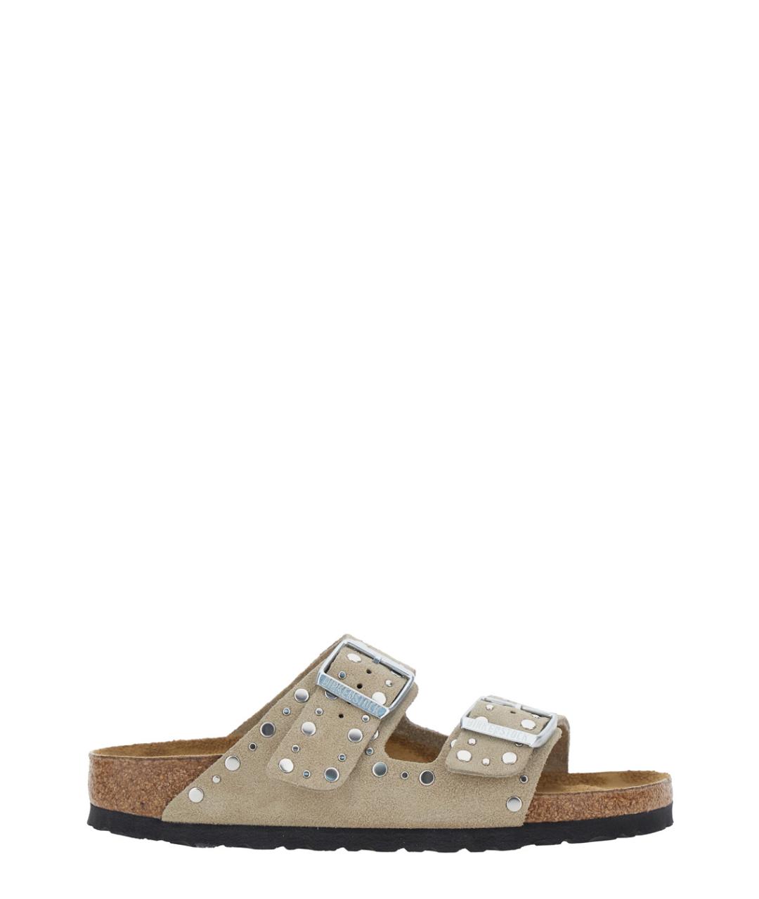 BIRKENSTOCK Бежевые замшевые сандалии, фото 1