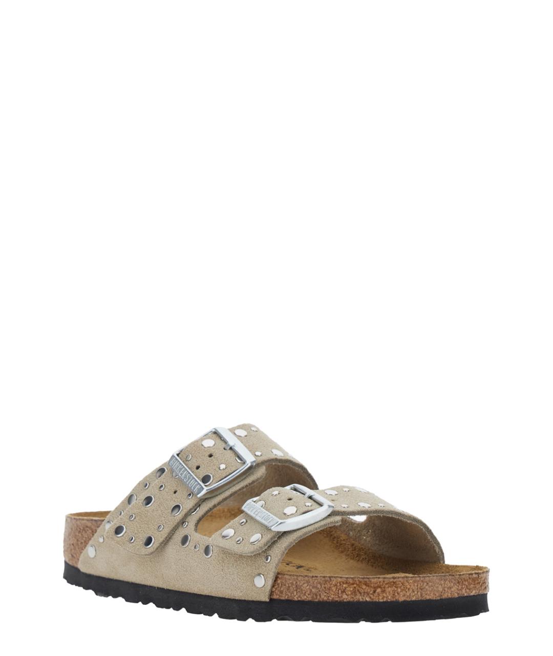 BIRKENSTOCK Бежевые замшевые сандалии, фото 2