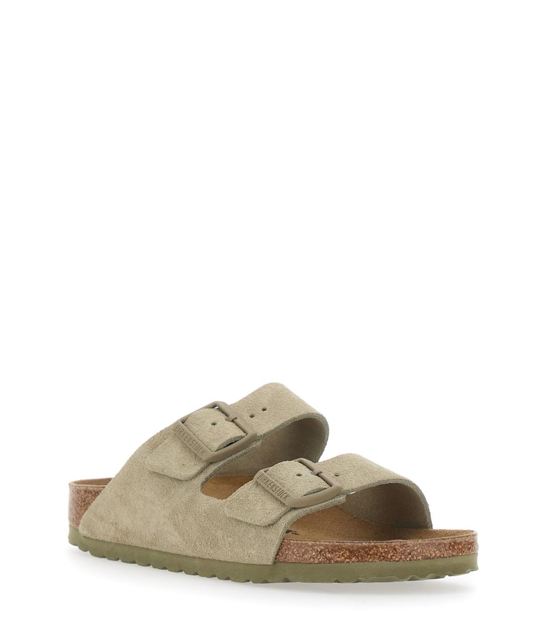 BIRKENSTOCK Бежевые кожаные сандалии, фото 2