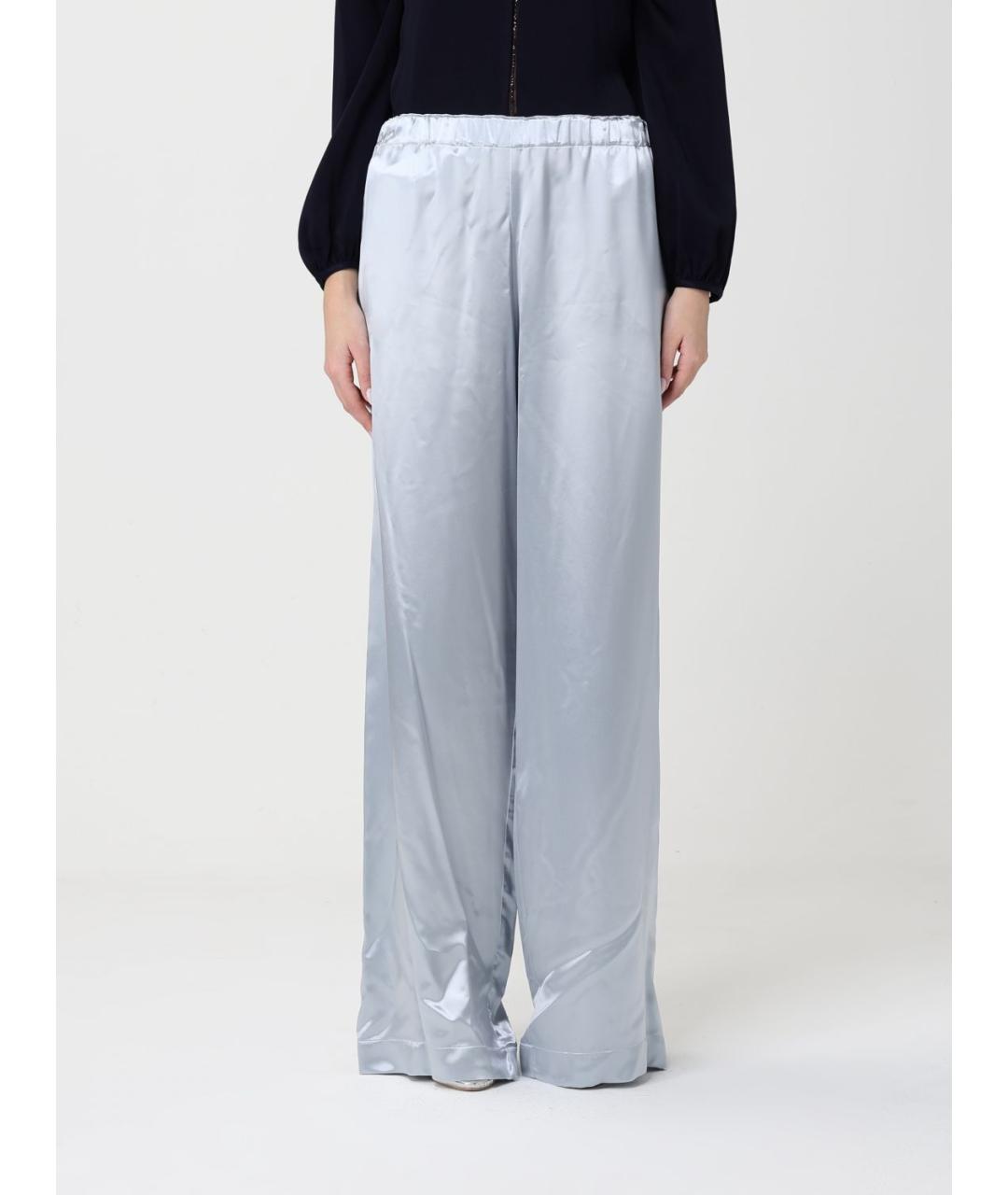 FABIANA FILIPPI Бирюзовые вискозные прямые брюки, фото 4