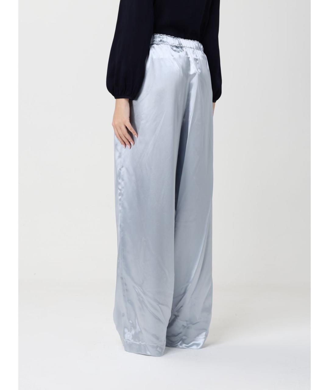 FABIANA FILIPPI Бирюзовые вискозные прямые брюки, фото 2