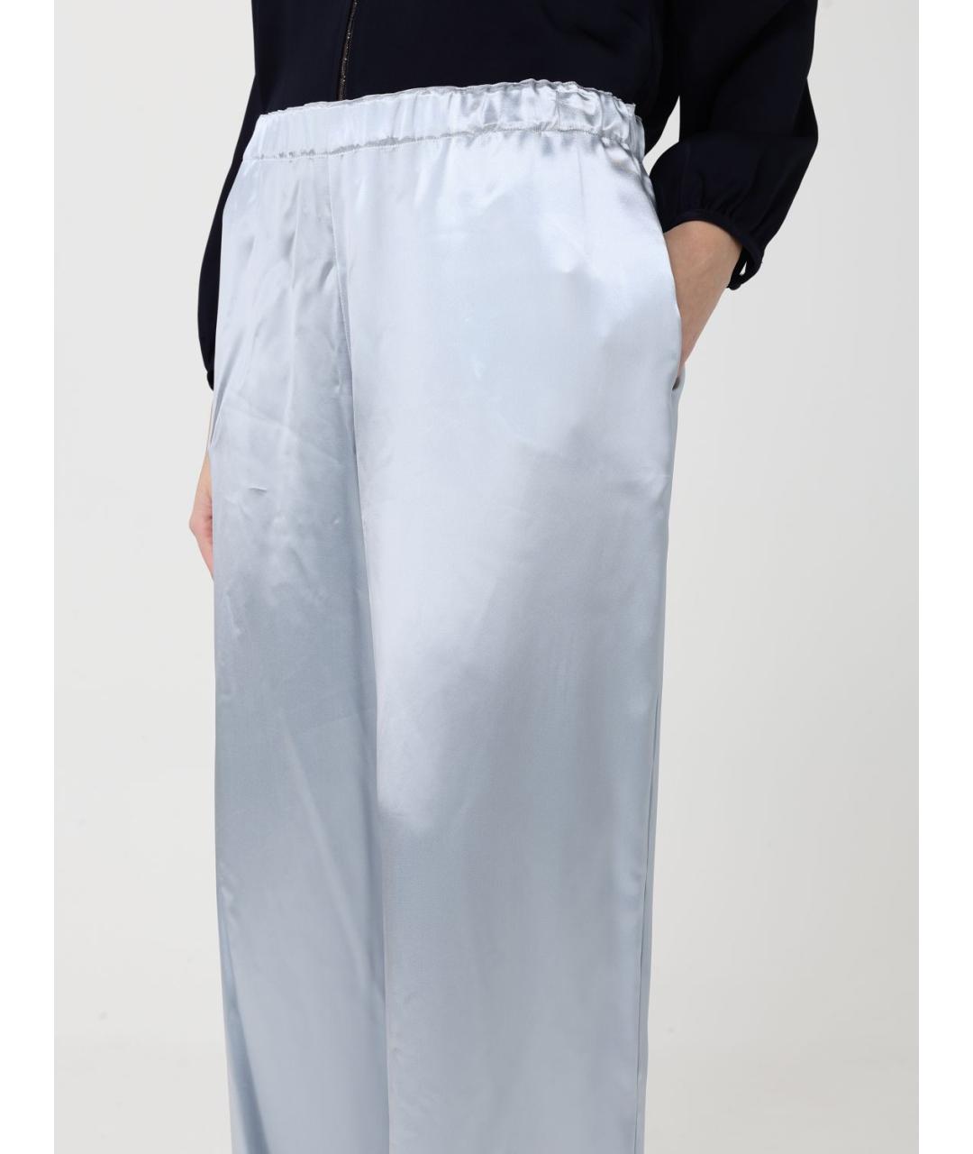 FABIANA FILIPPI Бирюзовые вискозные прямые брюки, фото 3