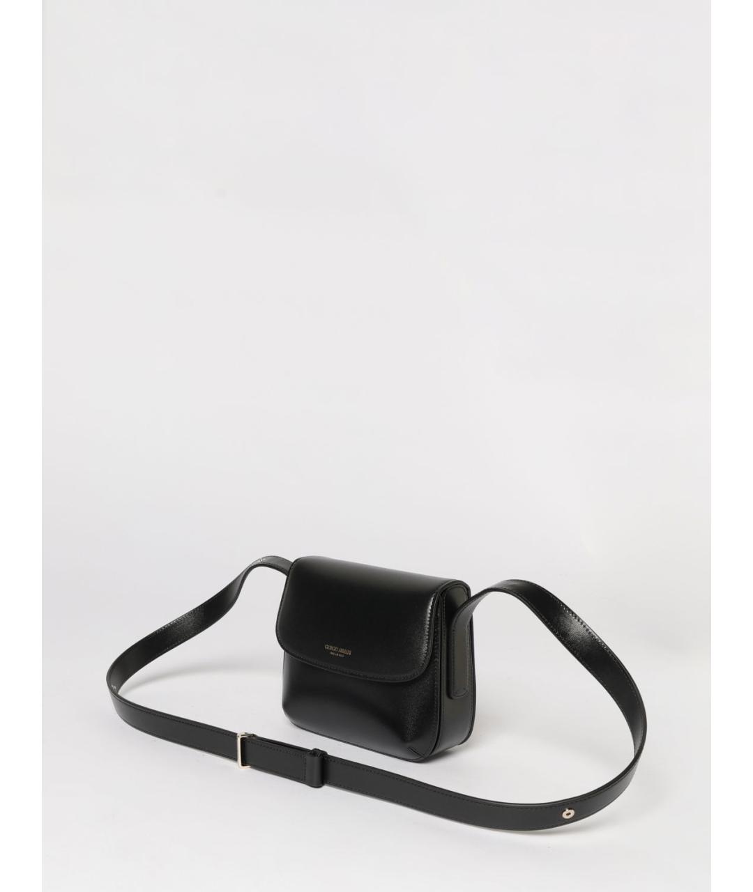 GIORGIO ARMANI Черная кожаная сумка через плечо, фото 4